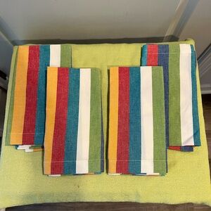 Williams Sonoma Multicolor Striped cotton napkins